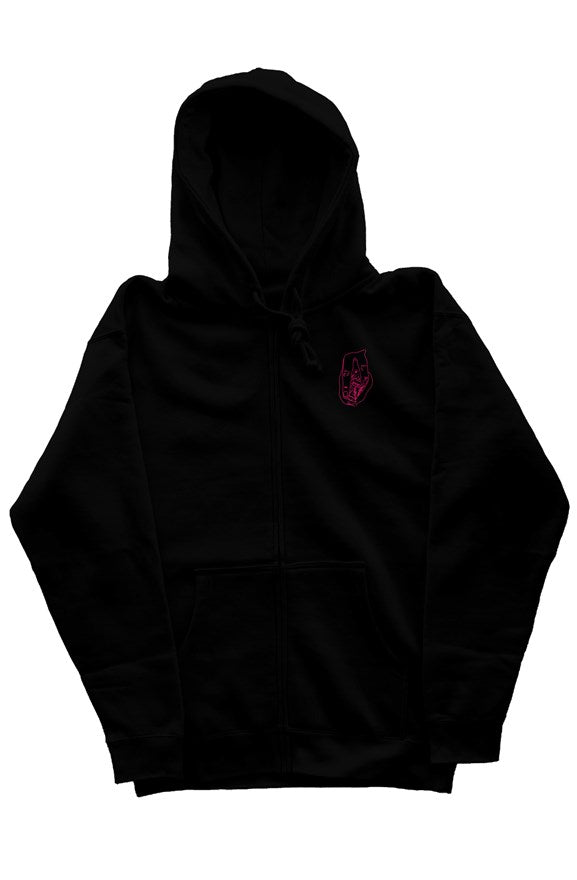 Pussyclops Embroidered Hoodie (Pink)