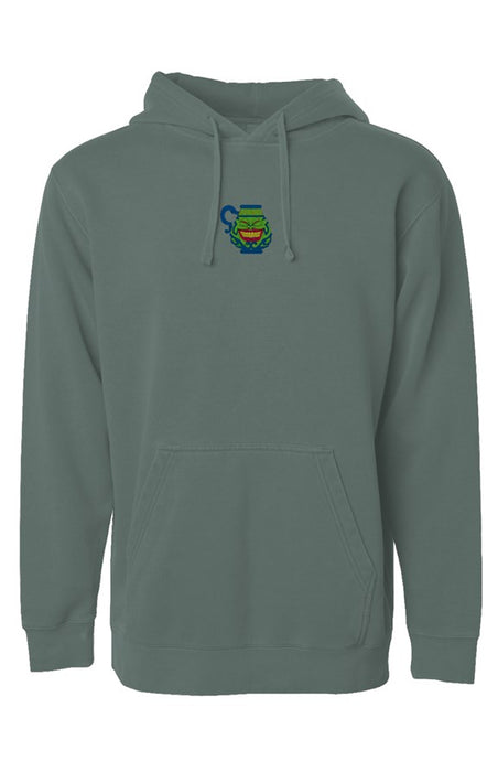 Pot of Greed Pigment Dyed Embroidered Hoodie (Alpine Green)