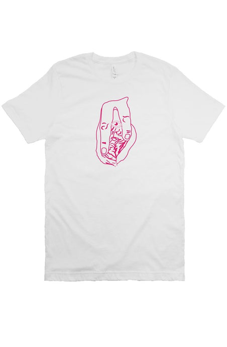 Pussyclops Pink Logo (White)